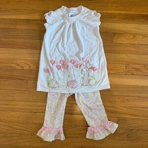 Bonnie Jean Bunny Floral Matching Set